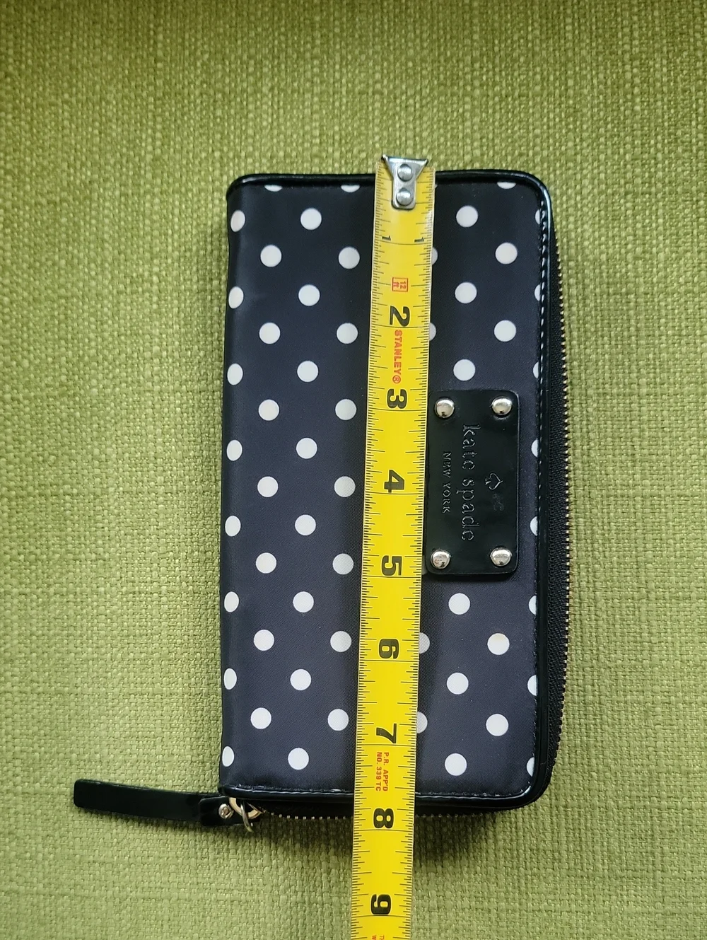 kate spade Black and White Polka Dot Zip Wallet